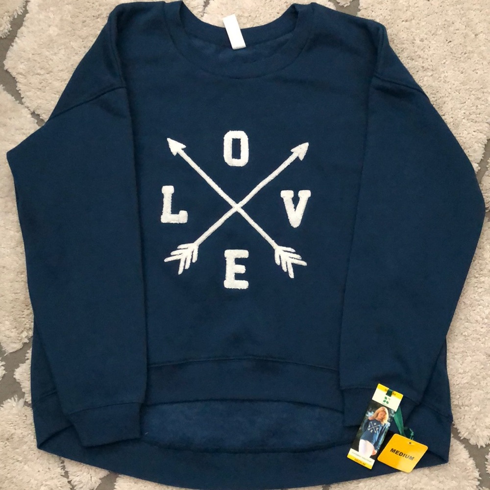 “Love” blue sweatshirt